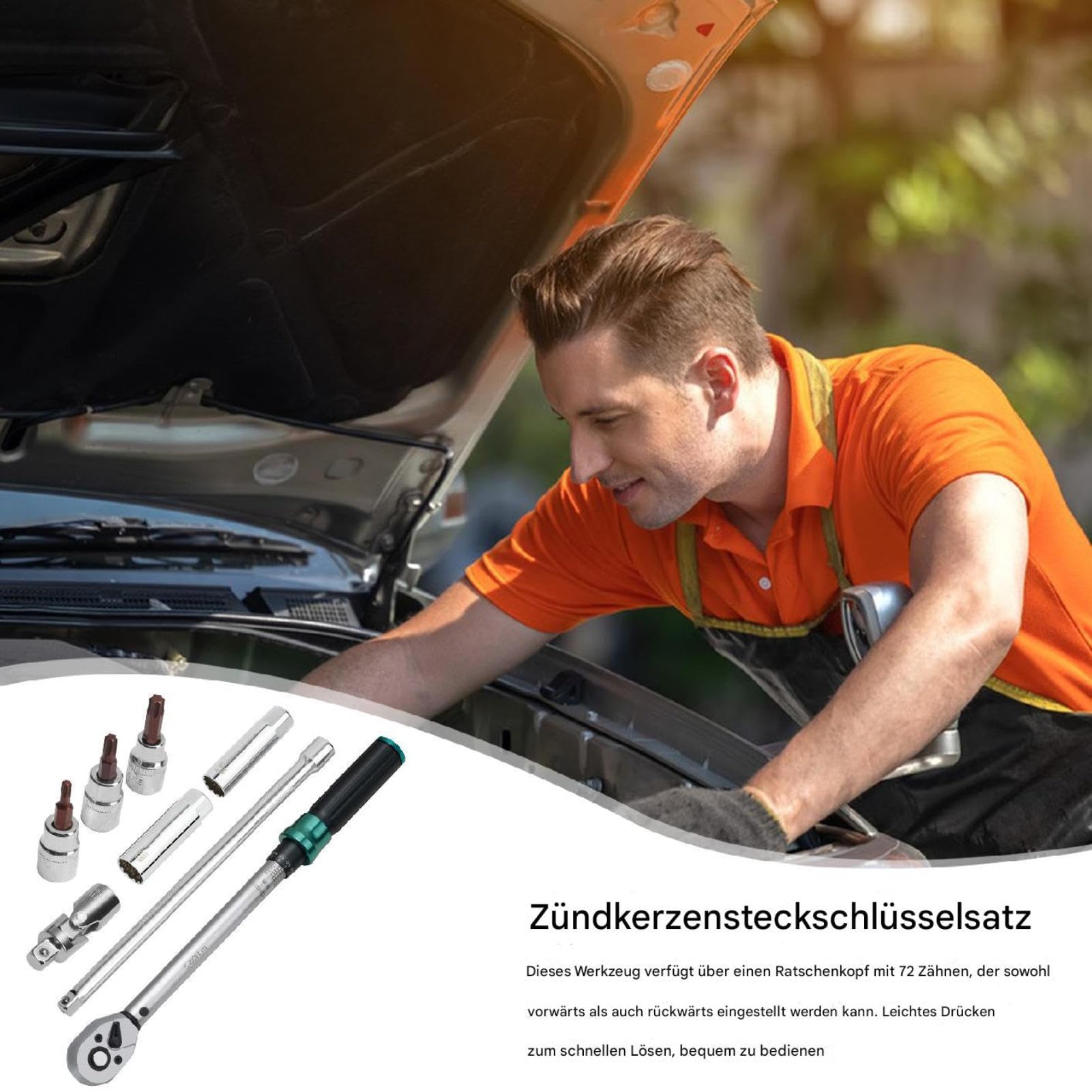 Zündkerzensteckschlüssel – Magnetisches Drehgelenk-Set mit Antrieb