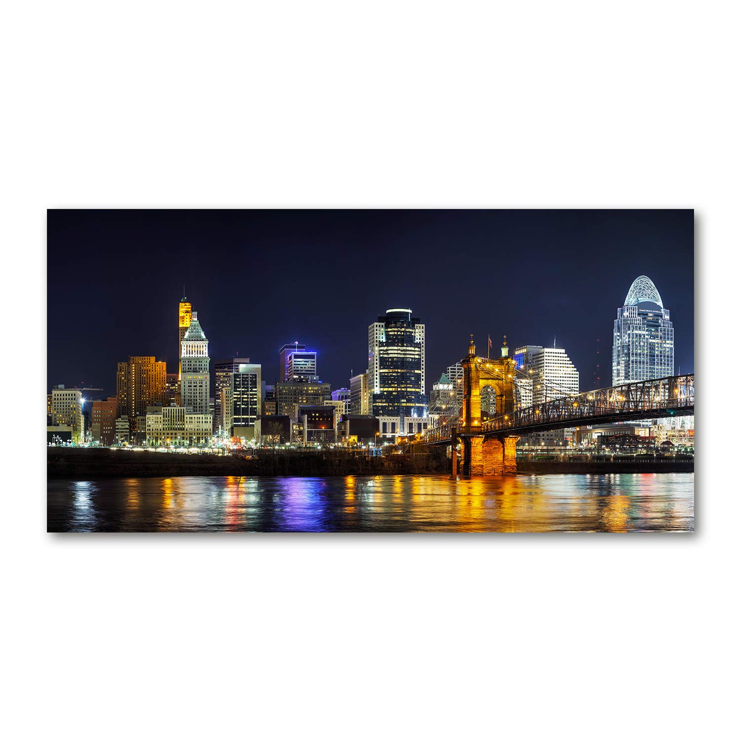 Image Verre Plastique Tulup El río Ohio en la Noche 140x70cm pour Salon