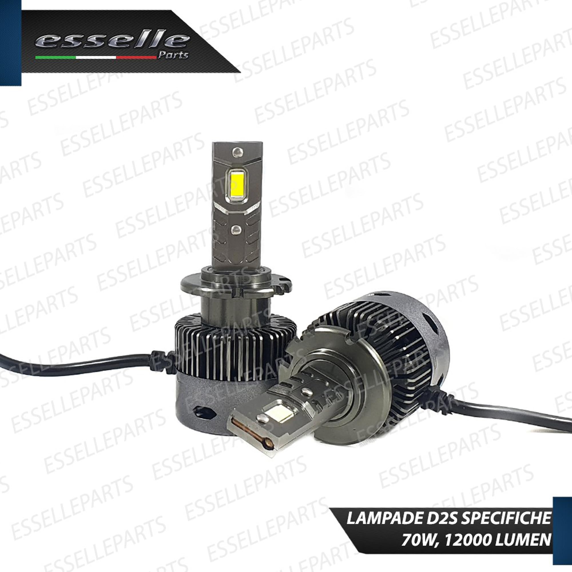 Coppia Lampade D2S LED 12000 Lumen 6000K specifiche per Bmw Serie 5 E39 Fino al 08-2000 – Conversione da Xenon a LED Plug & Play Canbus – Luce Bianco Ghiaccio Ultra Potente – 35W CSP Alta Luminosità