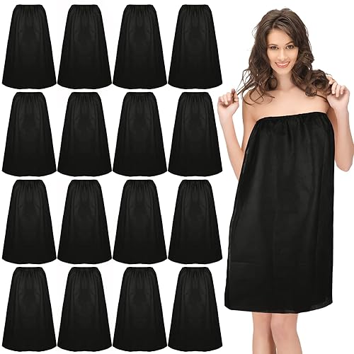 16 envolturas desechables de spa para mujer, bata de baño no tejida, bata de spa para mujer, con cierre ajustable, toalla de spa para baño, sudor,