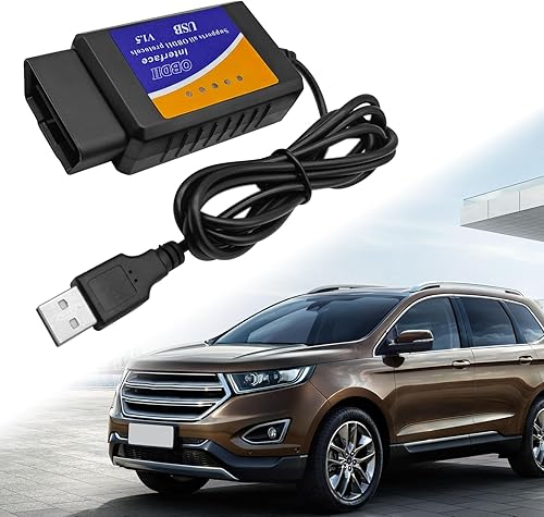 ELM327 OBD2 Adaptador USB, herramienta de codificación de diagnóstico con interruptor MS-CAN/HS-CAN compatible con Ford F150 F250 Lincoln Mazda
