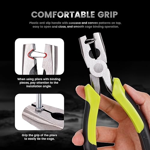 Miniatura 4 de 900 clips de jaula de alambre con alicates de anillo de cerdo para pájaros, codorniz, conejo, jaula de alambre de pollo