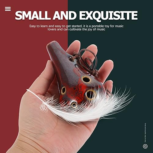 Miniatura 7 de Vaguelly 6 Agujeros Ocarina Alto C de cerámica Ocarina Instrumento Musical Regalo para Principiantes Niños Adultos con Cuello Correa Instrumento de