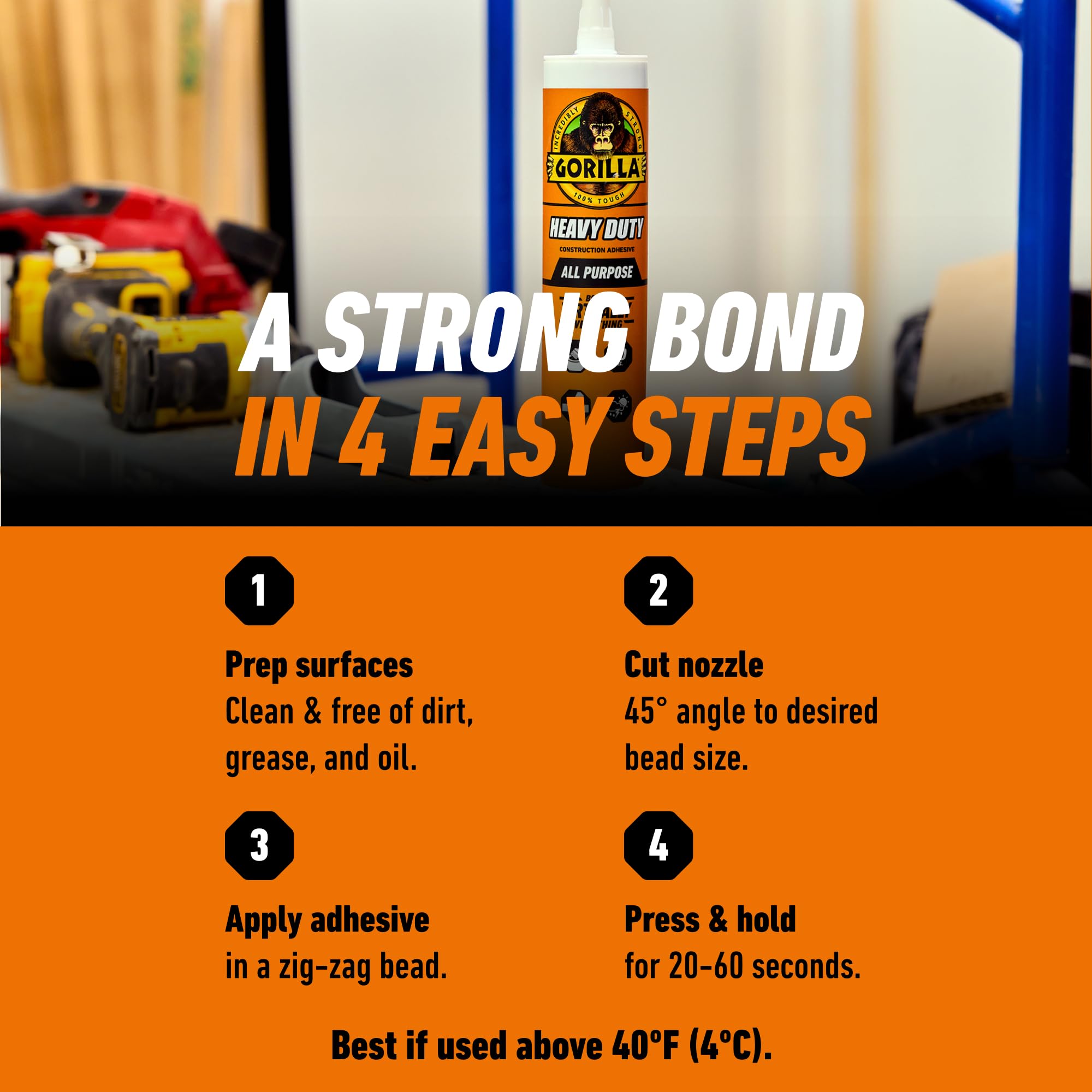 Gorilla Construction Adhesive - Heavy Duty Bond -7 Gorilla Construction Adhesive - Heavy Duty Bond -7