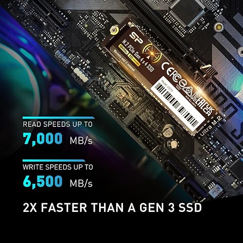 Miniatura 2 de Silicon Power 4TB US75 Nvme PCIe Gen4 M.2 2280 SSD RW hasta 7,0006,500 MBs, compatible con PlayStation 5 (SP04KGBP44US7505)