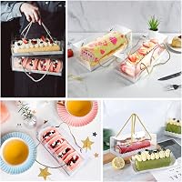 AFAIK Átlátszó Macaron Doboz 15 db - Süteménytartó Fogantyúval és Matricákkal - Vízálló Cukrászsütemény Tárolódoboz Macaronhoz, Muffinhoz, É 6