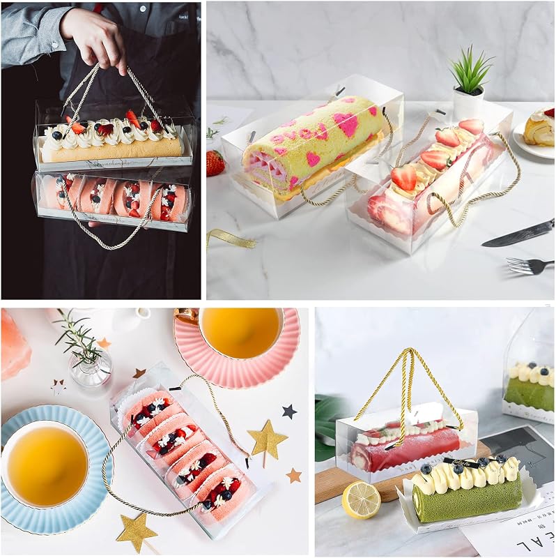 AFAIK Átlátszó Macaron Doboz 15 db - Süteménytartó Fogantyúval és Matricákkal - Vízálló Cukrászsütemény Tárolódoboz Macaronhoz, Muffinhoz, É