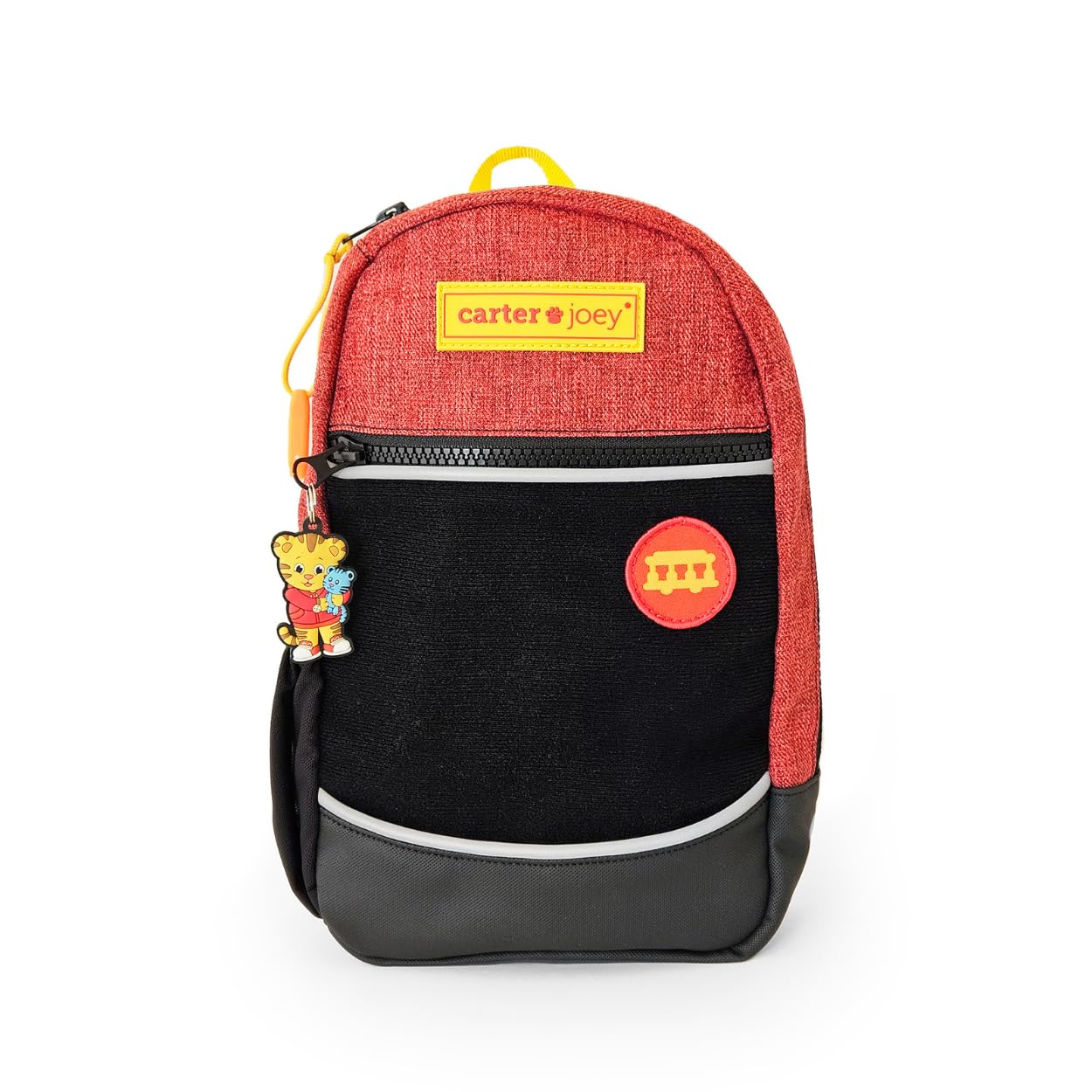 Carter Joey: Daniel Tiger Sling Pack, Kids Red & Black Backpack, Trolley Patch, Keychain, Ages 3-5, 11x7x3