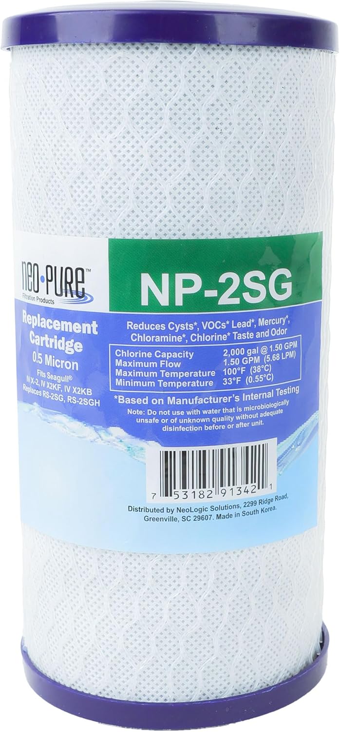 Neo-Pure NP-2SG Compatible Replacement Cartridge IV X-2K RS-2SG - Single | Long-Lasting Performance | Easy Install for Seagull IV Systems