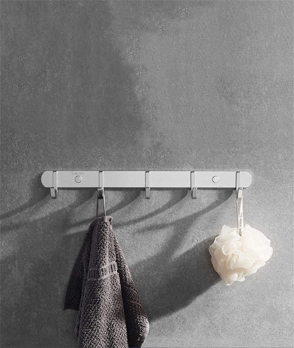 Coat Hooks Wall-Mounted for Wall Modern Sleek Wall Mounted Coat Hooks Wall-Mounted SUS 304 Stainless Steel Heavy Duty Rail Bar with 5 Hooks for Towels