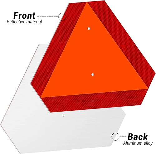 Miniatura 2 de Tailedi Señal de vehículo de movimiento lento, aleación de PVC, grado de ingeniería, reflectante, triángulo de seguridad, es aplicable a accesorios