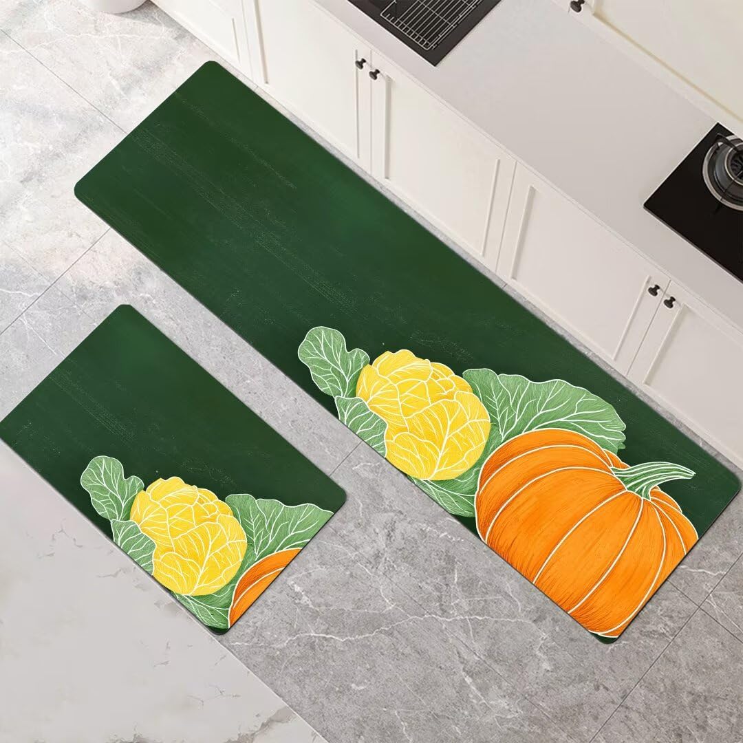 Alfombra de cocina antideslizante y súper absorbente de secado rápido color menta