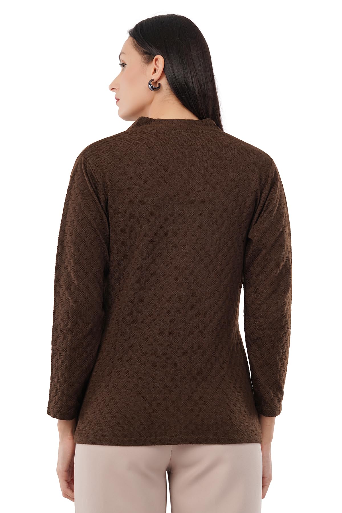 URBANROCK Women Wollen v-Neck Cardigan Sweater for Winter wear with Front Pockets Plus Size Also Available (in, Alpha, 2XL, Regular, Coffe) - Image 4 thumbnail