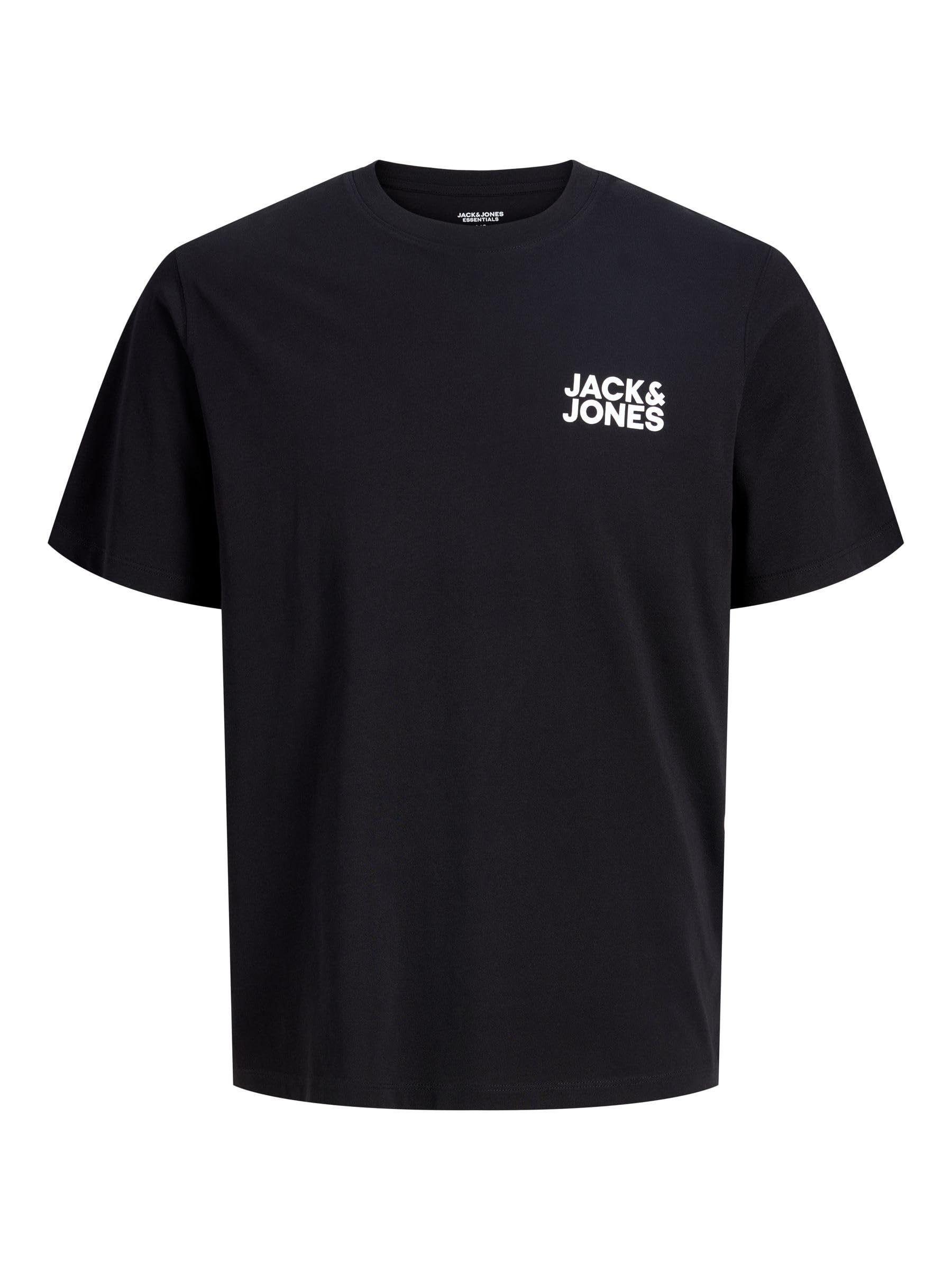 Jack & Jones JJECORP Logo Tee SS O-​Neck Noos, T-​Shirt Homme, Black/​Fit:​Slim/​Small Print, S