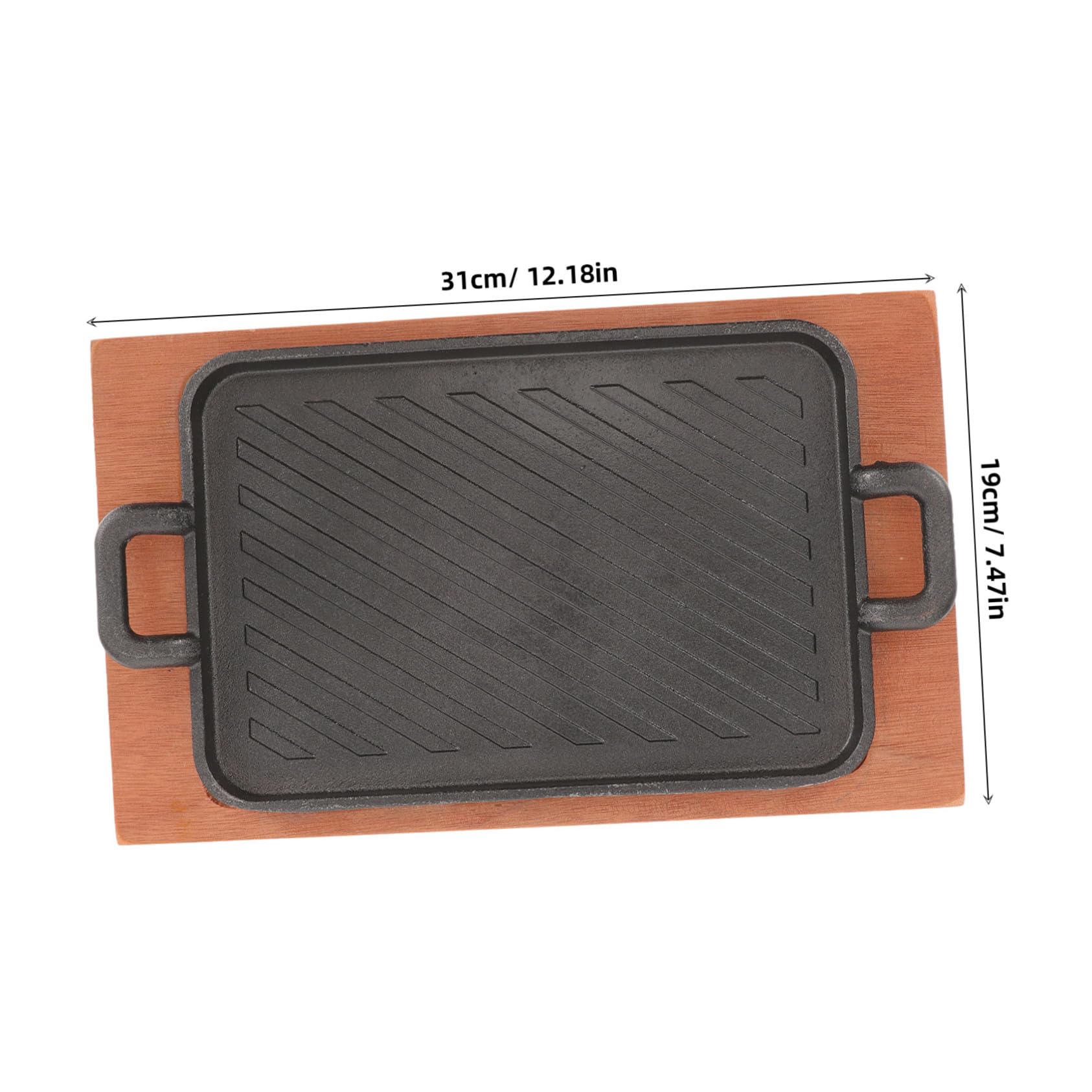 Sartén para Parrilla de Barbacoa de Hierro, 1 Juego | Rectangular, Diseño Compacto y Práctico, se Guarda Facilidad, Calor Uniforme