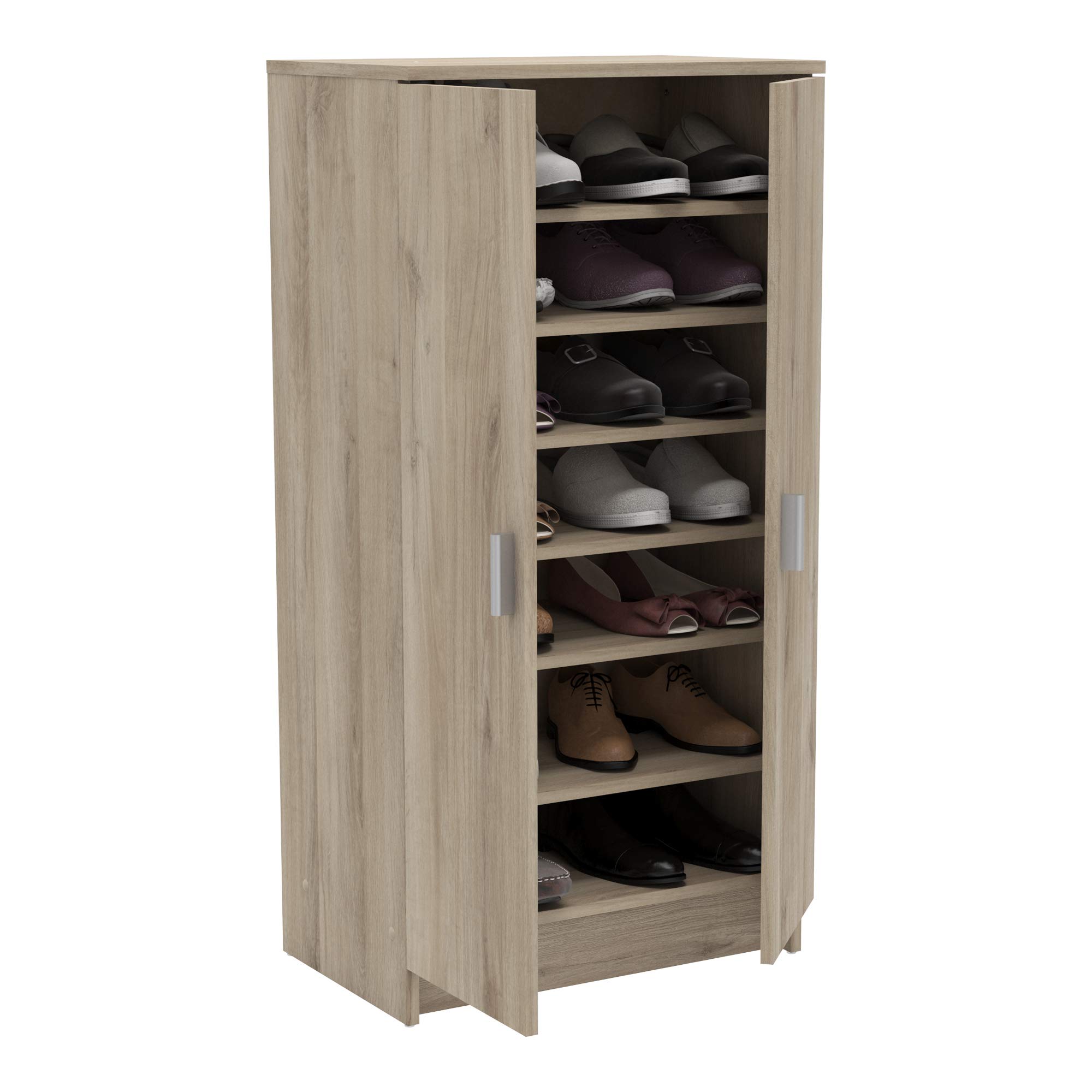 Demeyere – Meuble Chaussure Couleur Chêne – Rangement de 21 Paires de Chaussures grâce à 6 Etagères Amovibles – Armoire Fabriqué en France