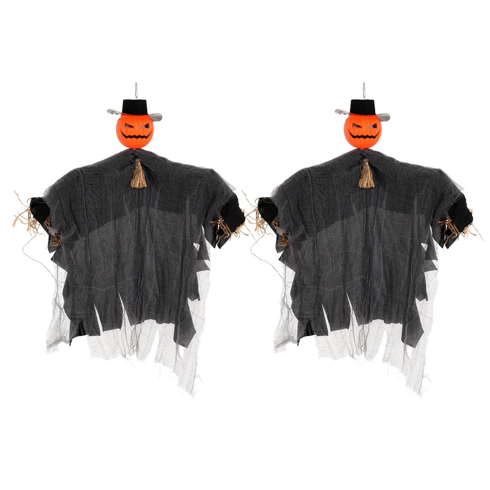Elnwnnkc Halloweens Pumpkin Hat Hanging Specter Decoration with Straw Bowtie for Indoor Outdoor Festival Parties Supplies Family Friendly Pumpkin Specter Decoration