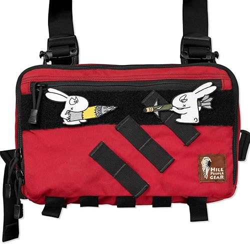 Miniatura 2 de Parches divertidos de moral, lindo conejo lleva el misil bordado (2 piezas), parches tácticos de anime meme para mochilas del ejército, chaleco,