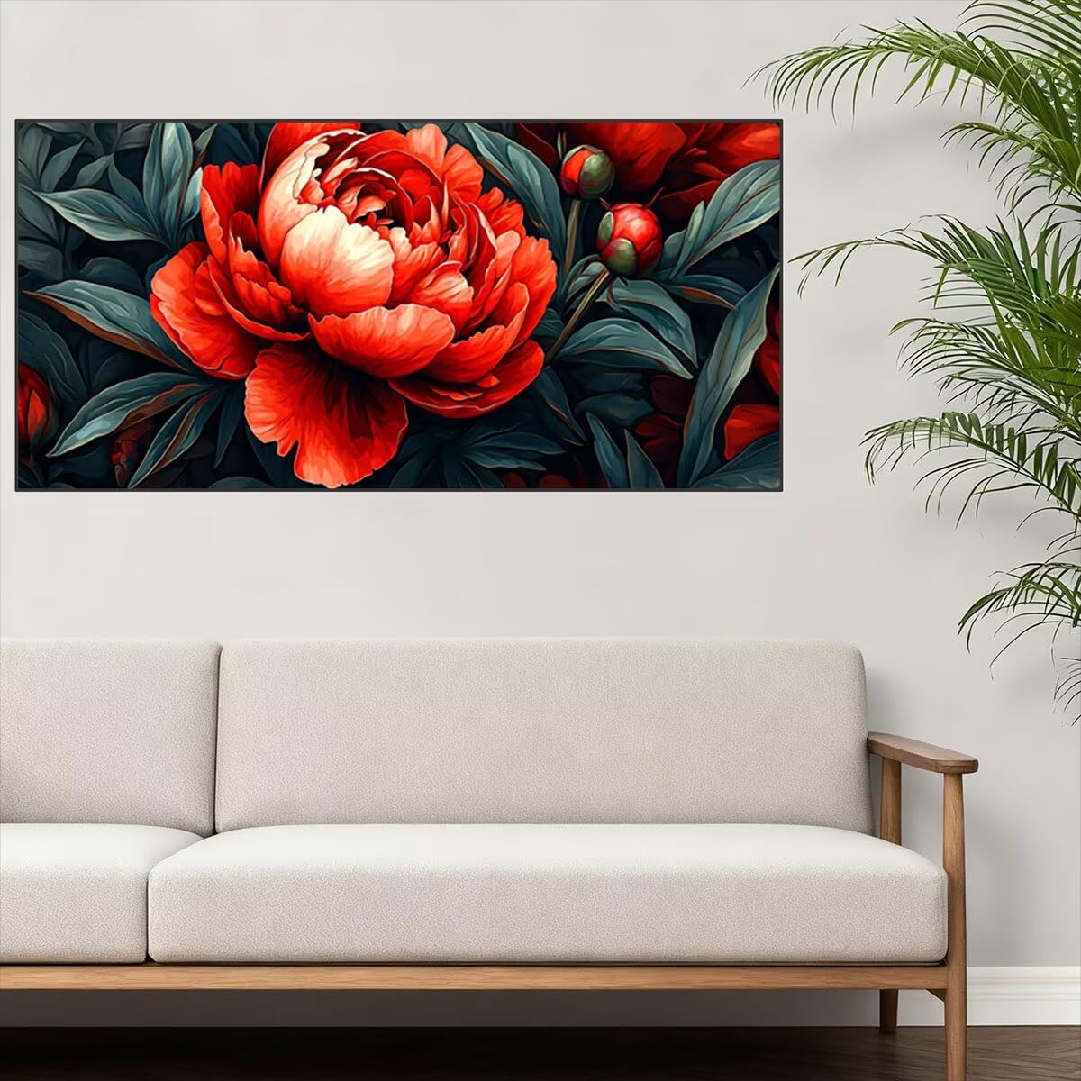 Peinture Numero Adulte Fleurs, DIY Peinture par Numero Enfant, Rétro Paint by Numbers Activité Manuelle Adulte, Kits de Peintures au Numéro Toile Peintures 160x70cm pour Tableau Decoration Murale P-14