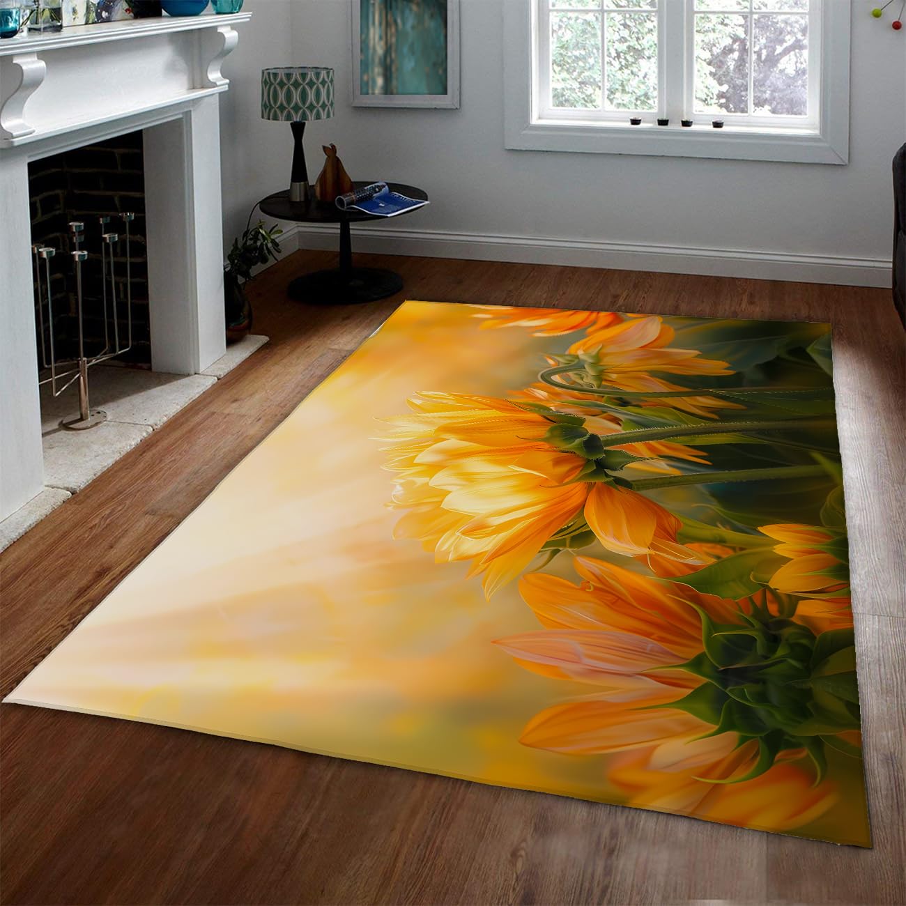 Tapis de salon moderne aquarelle orange pour illuminer votre chambre et salle à manger