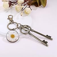 Vista 3 de Pressed Flower Keychain Charms Forget-Me-Not Keychain Personalized Handmade Keychain Gifts for Her