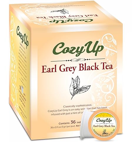 Cozy Up Té negro Earl Grey Cápsulas compatibles con cafeteras Keurig K-Cup 36 unidades