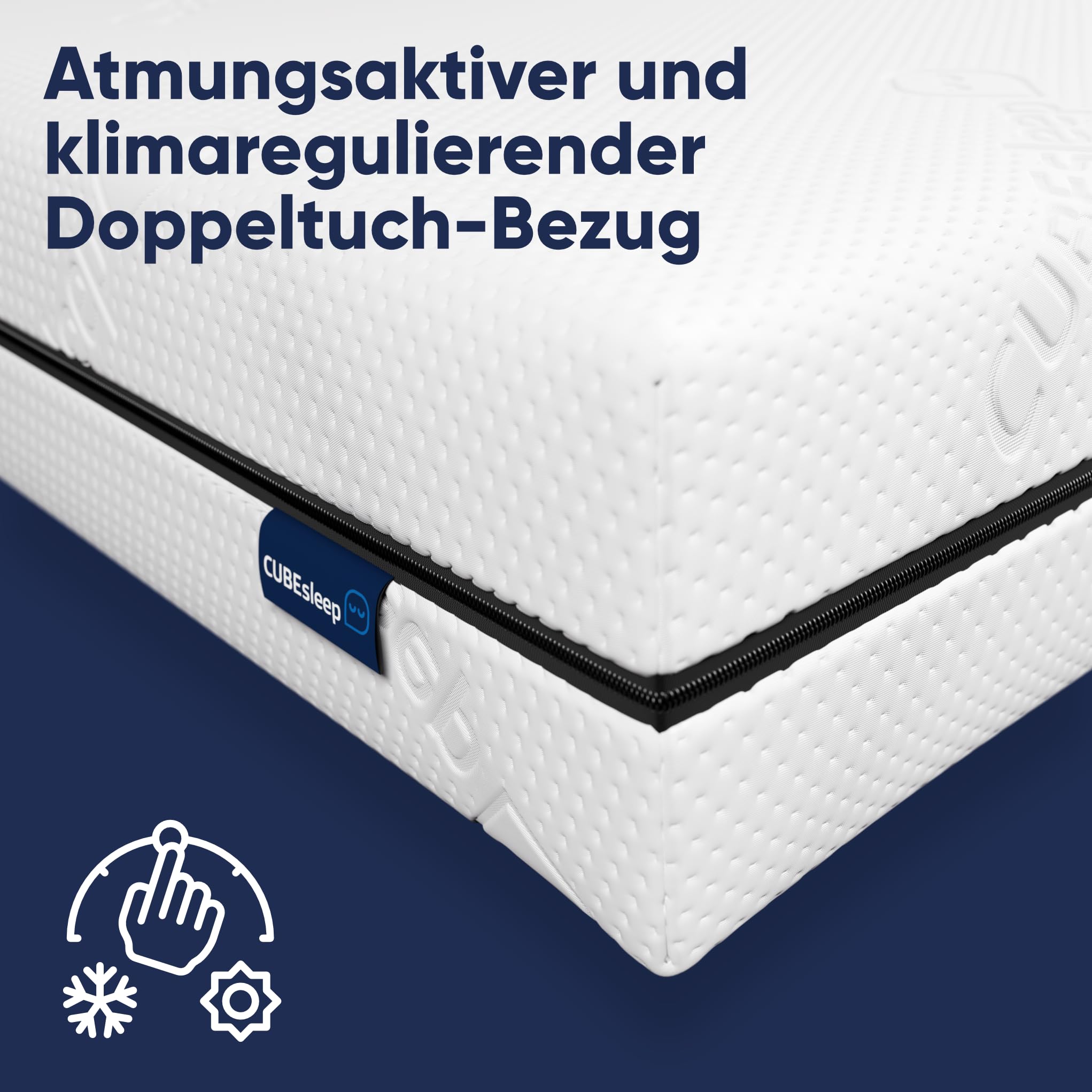 CubeSleep DUOKERN Matratze 140x200, Kaltschaummatratze H2 / H3 Zwei Härtegrade (140 x 200 cm)