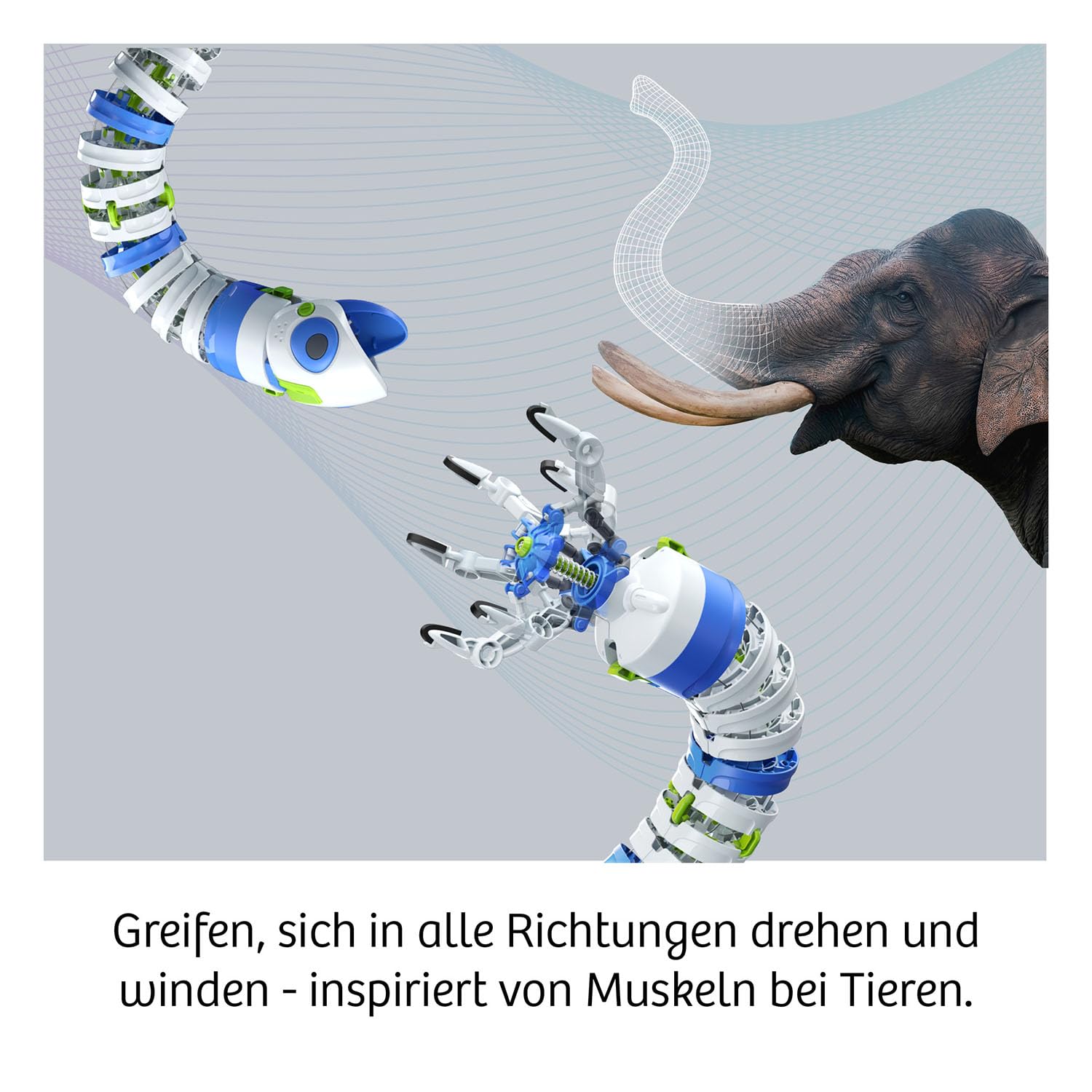 KOSMOS Bionic Robotic Arm, der Innovative Flex-Greifarm | Bausatz für Bionic Roboter, Einführung in die Welt der Robotik, Experimentierkasten für Kinder ab 10 Jahre