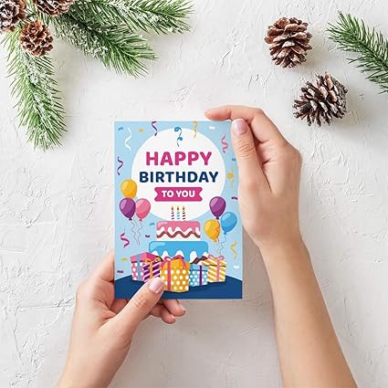 TIME TRADING CORPORATION TTC - Happy Birthday - Musical Greeting Card. Plays Tune Happy Birthday When Opened. Great for Friends, Wife, Husband, Relatives, Children, Parents (Style-5)