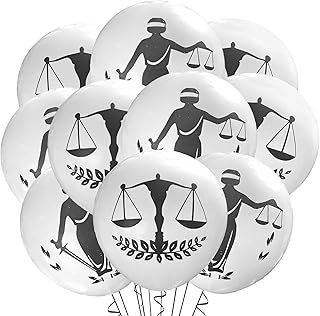 Malayan Products Law Balloons 12 Count Latex, Lady Justice Birthday Laywer Decorations, Paralegal Theme Party, Judge Legal, 12Inch Standard Size