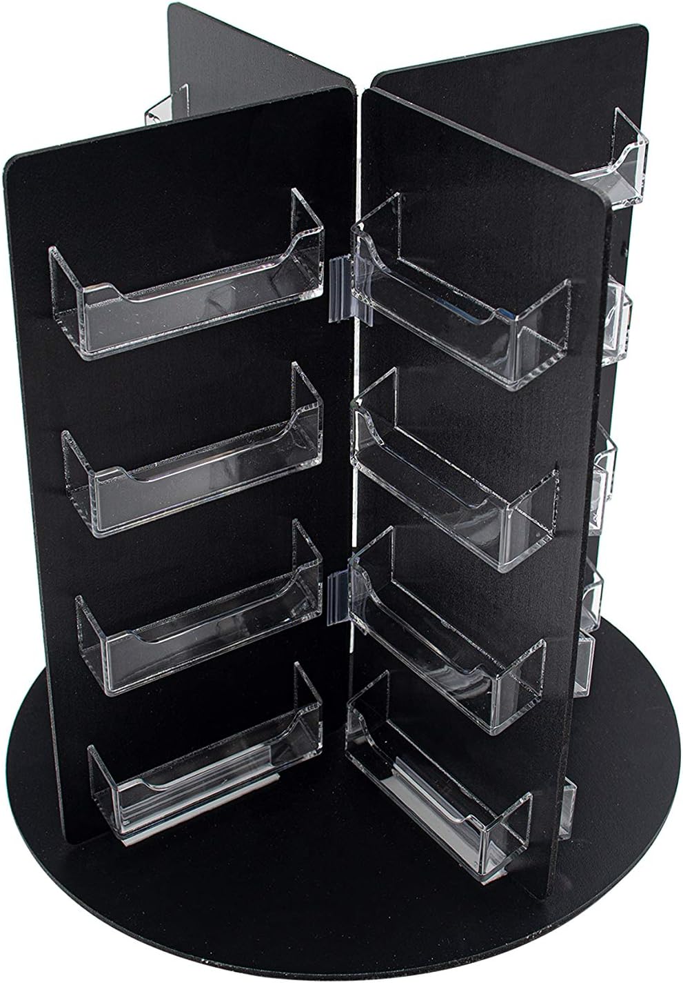 Marketing Holders Rotating Business Card Holder 32 Pocket Clear Acrylic Pockets and Black PVC Backing Counter Organizer for 3.5 x 2 Gift Cards