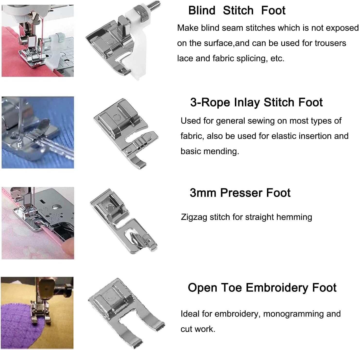 14pcs Presser Feet Set Low Shank Adapter Universal Presser Foot Holder for Brother Singer Janome Babylock Kenmore Sewing Machine Use