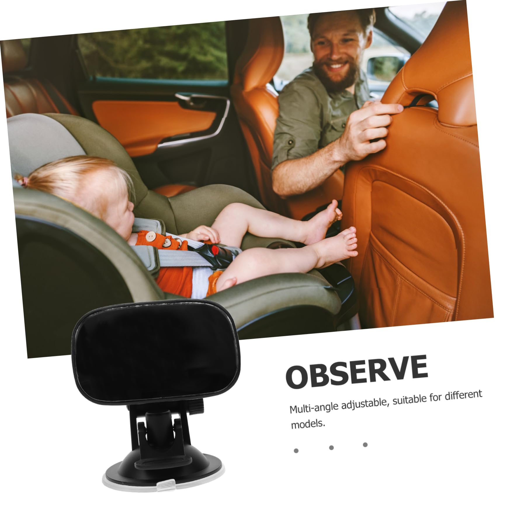 5piezas Espejo Retrovisor Para Bebés Succión Espejo Interior Para Asiento Trasero Compatible Diferentes Modelos De Coche Instalación Sencilla y Segura Visión Clara Para