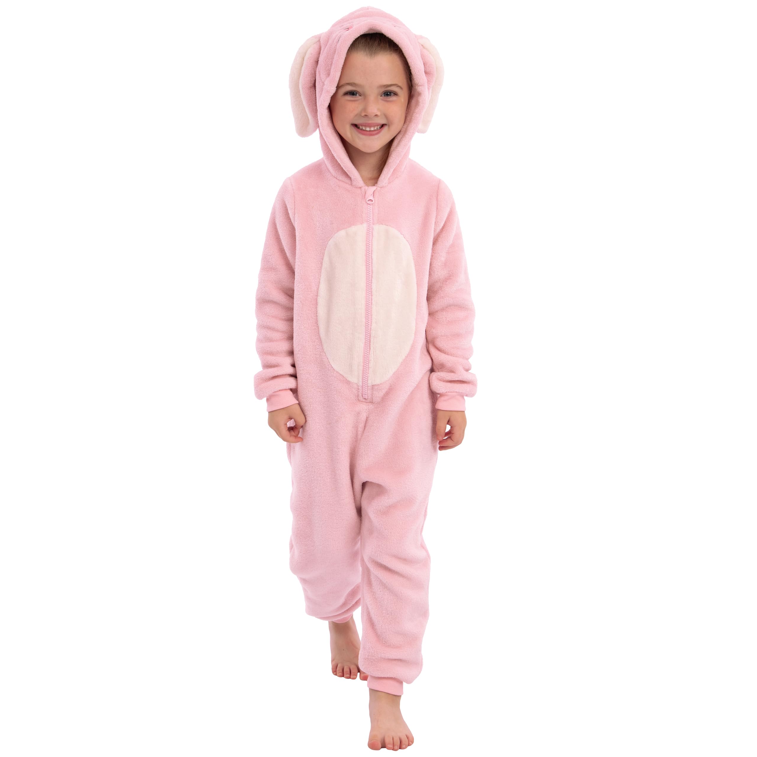Harry Bear Combinaison Pyjama Enfant A Capuche Ours Lapin Ou Dinosaure en Polaire Douce avec Fermeture Eclair Pyjama Tout