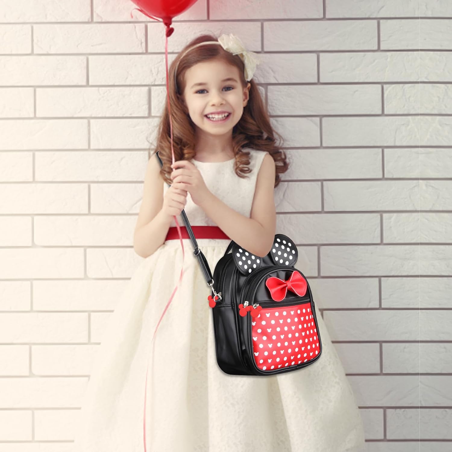 Voikukka Mini Backpack for Girls Small Backpacks Cute Little Kids Mini Mouse Backpacks for Toddler Girl Backpack Purse Gift Leather Child Crossbody Bag Children Travel Toys Baby Girl Purse - Image 2