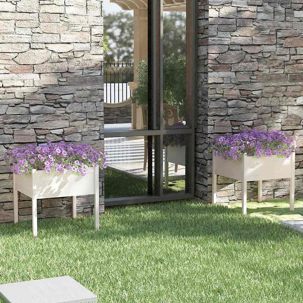 Macetero de madera maciza de pino para jardín (2 unidades, 70 x 70