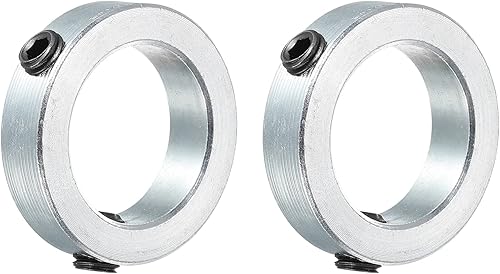 MECCANIXITY Collar de eje de 1-38 pulgadas de diámetro de acero al carbono chapado en zinc, juego de collares de sujeción estilo tornillo, tono
