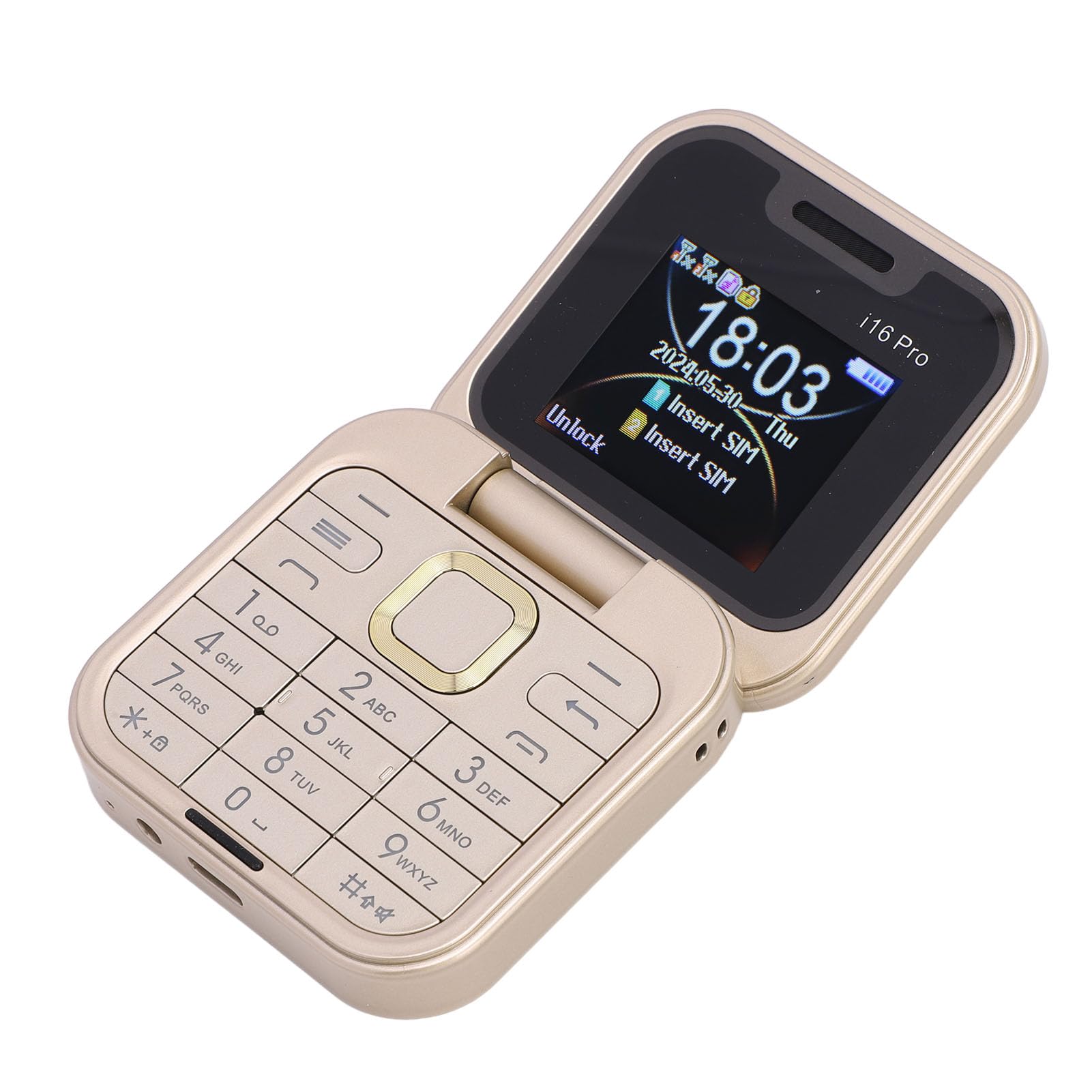 GOWENIC Mini Teléfono Móvil con Tapa 2G, Teléfono Celular Plegable con Linterna LED, Pantalla Pequeña de 1,77 Pulgadas, Teléfono con Tapa Desbloqueado Compatible con FM, Marcación Rápida