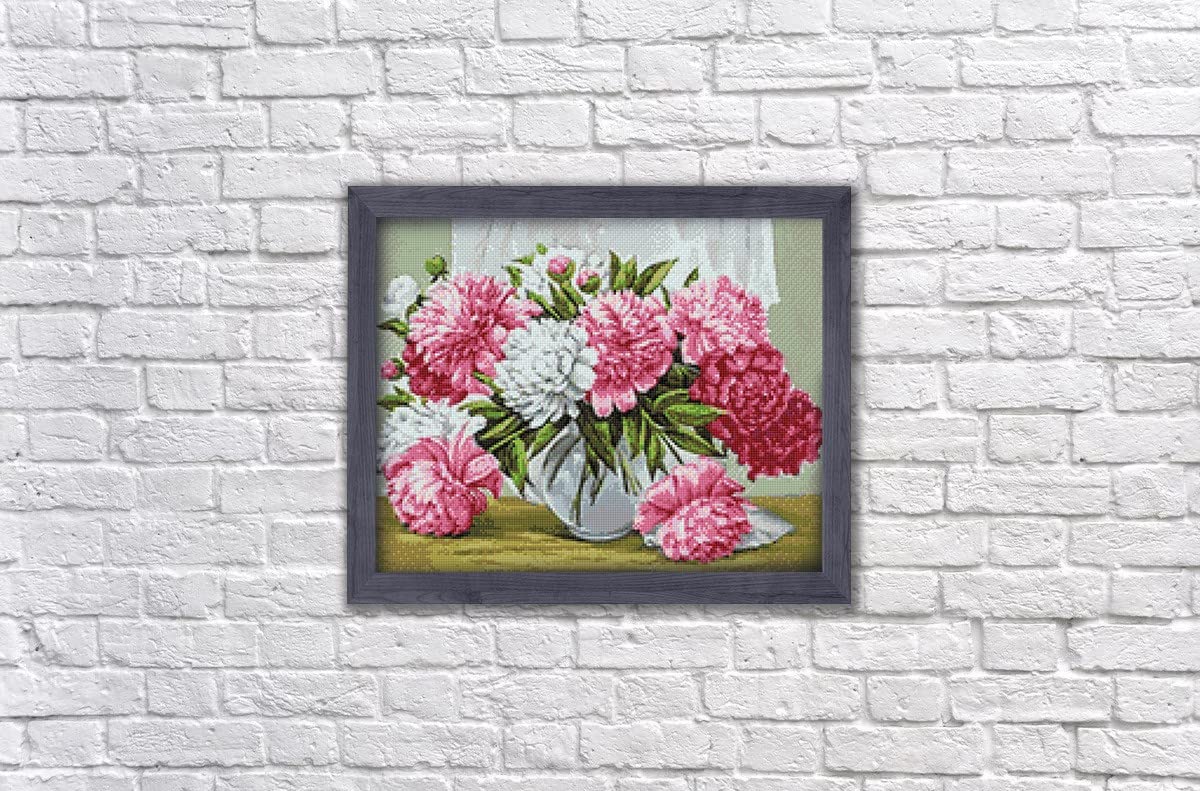 Wizardi Kit de peinture diamant pivoines vibrantes