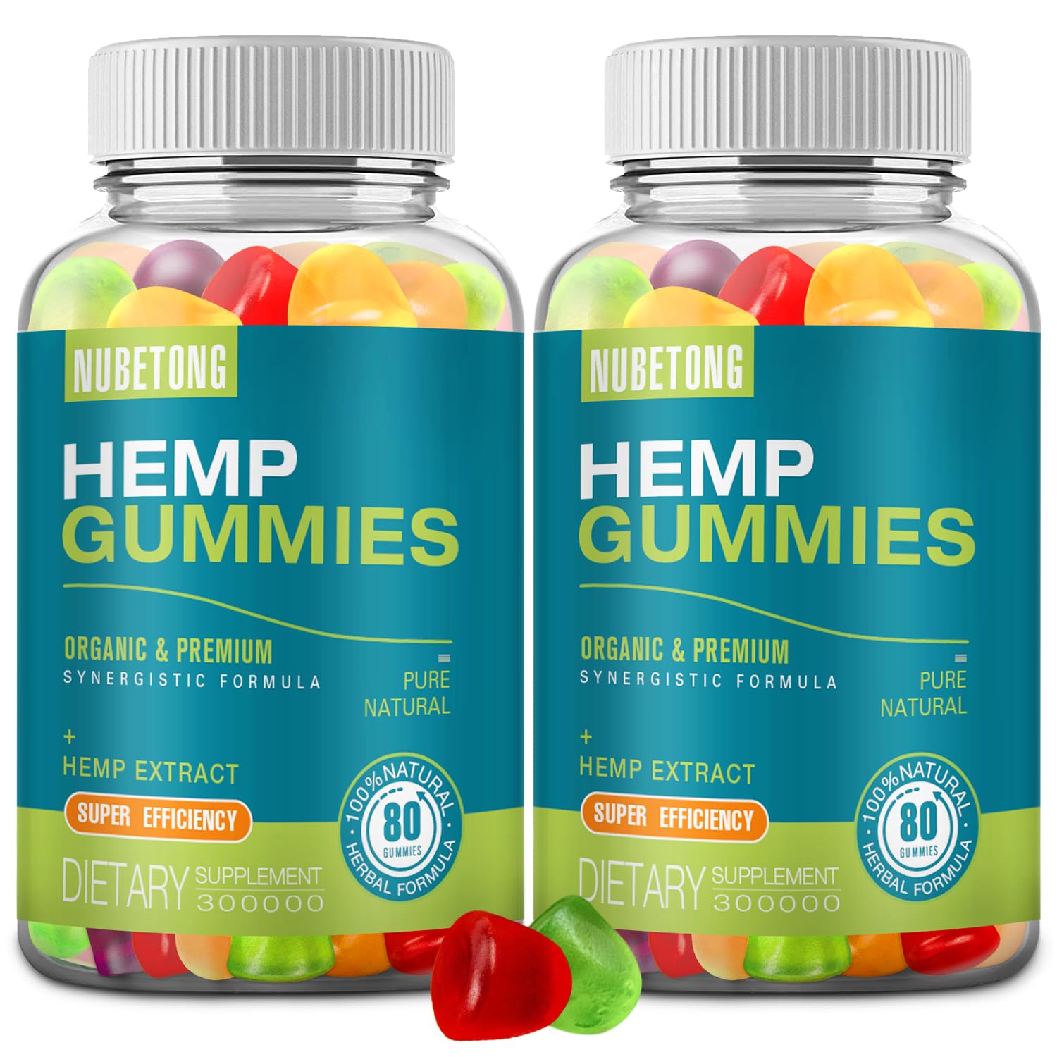 2 Packs Hemp Gummies for Sleep Pain Anxiety Relief High Potency Supplement Edible Bear Gummy Extra Strength Pure