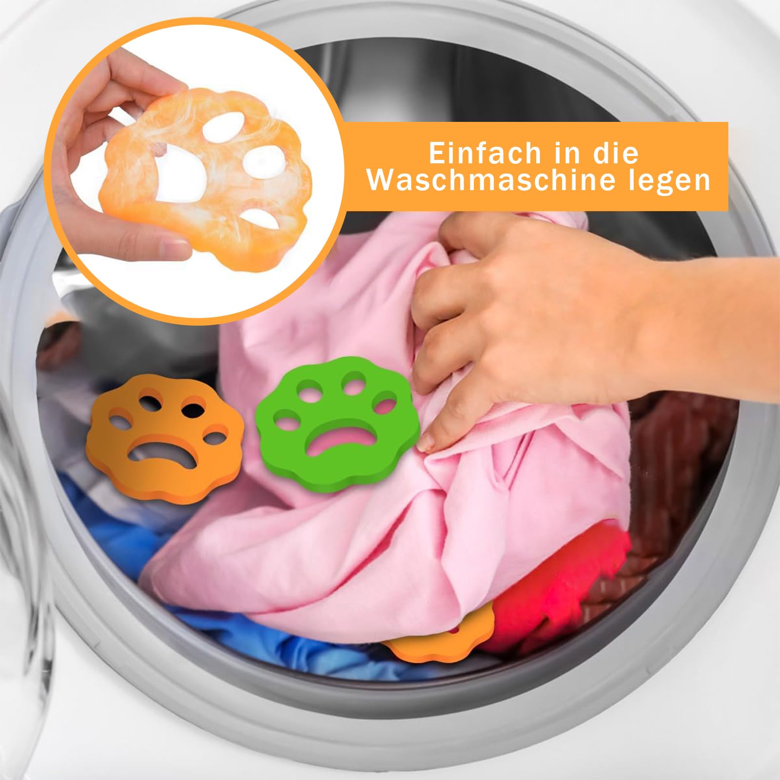 Produktbild von Tierhaarentferner Tierhaarentferner Waschmaschine Entfernt Tierhaare Kleidung 4er Set S00b60hj