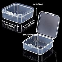 Vista 2 de Paquete de 24 cajas pequeñas de plástico transparente para almacenar cuentas con tapa con bisagras para almacenamiento de objetos pequeños