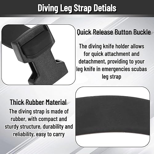 Miniatura 6 de Correas de cuchillo de buceo, correas de goma de liberación rápida para cuchillos de buceo, cinturón de repuesto para cuchillos de buceo