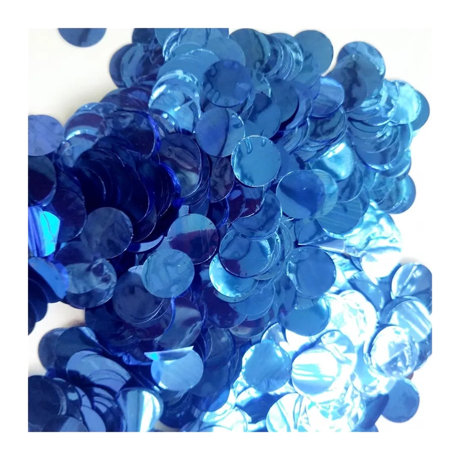 Confeti Brillante Confeti redondo de 300/500/1000 g, rosa, plateado y dorado, 1,5 cm, con purpurina for decoración cumpleaños, bodas fiestas(Blue,500g 1.5cm)