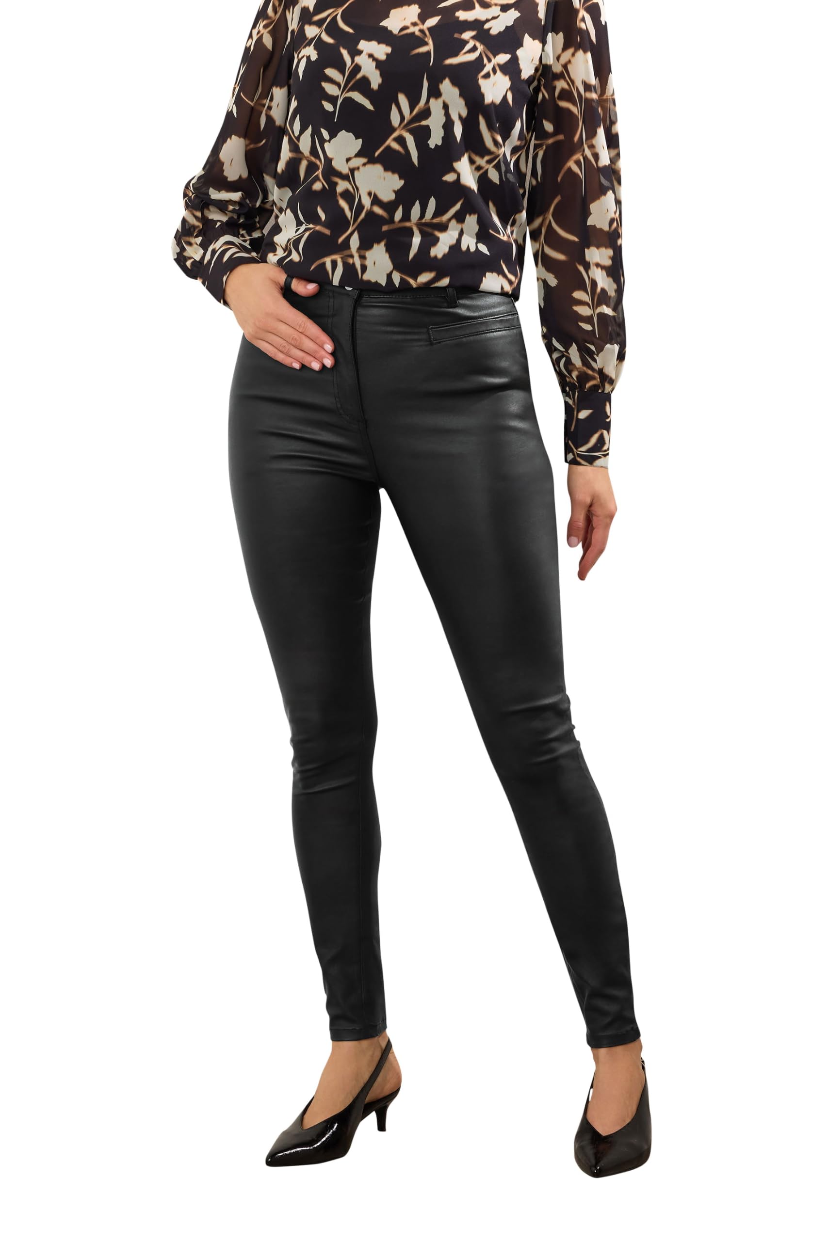 Lts Women's Black Tall Faux Leather Skinny Jeans Size 20