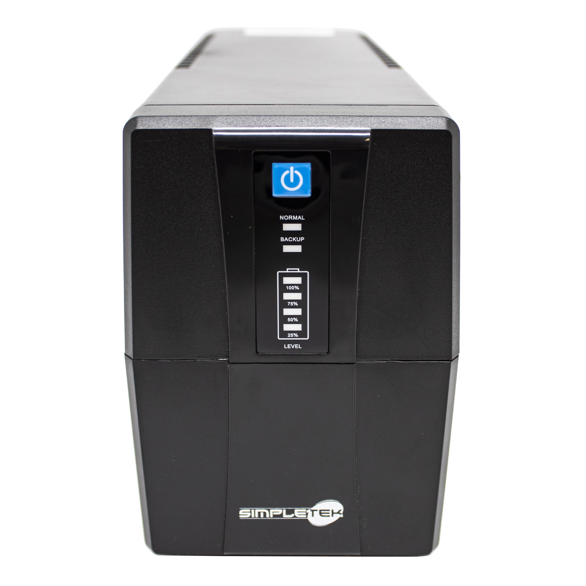 SIMPLETEK - Zasilacz awaryjny UPS 650VA 390W 2 gniazda AVR ochrona przeciwprzepięciowa do PC Modem monitora DVR | SK650VA A650VA | Zintegrowany kabel zasilający