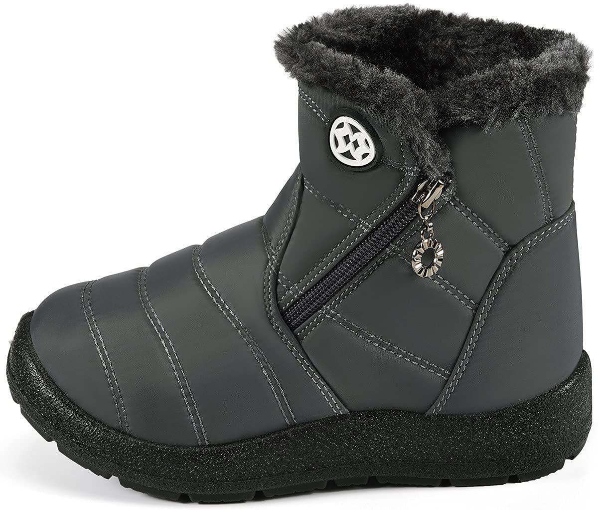 Gaatpot Stivali da Neve Ragazzi Ragazze Scarpe Invernali Bambini Fodera Calda Stivali Piatto Impermeabili Stivaletti Morbide Antiscivolo