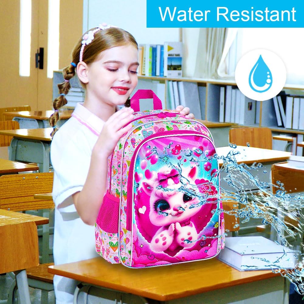 16" Backpack for Girls Boys 4-8, 3Pcs Kids Bookbag Set with Lunch Box, School Bag for Preschool Kindergarten