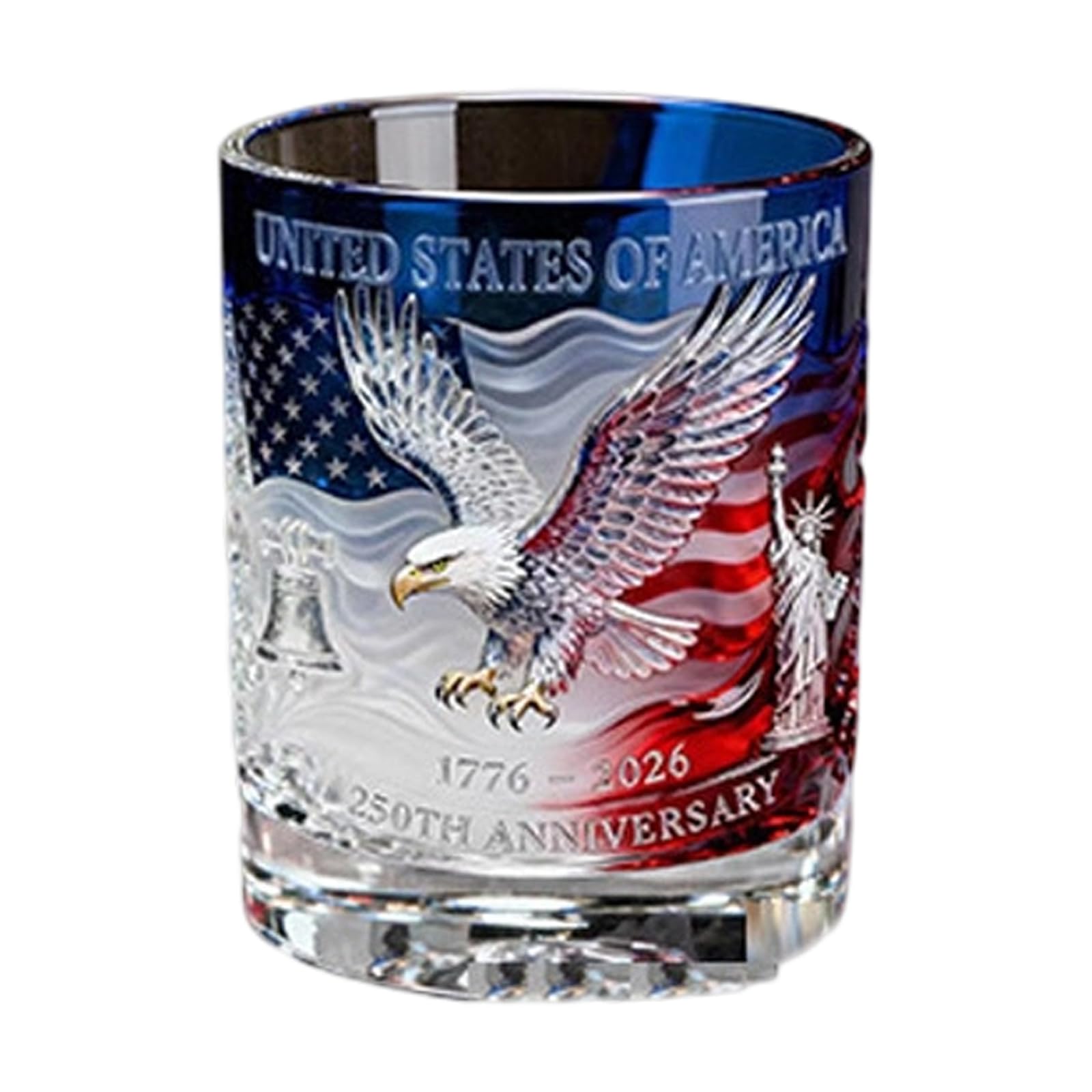 ZEPFJHE Distinctive Historical Collectible Item 250Th Anniversary of Independence Glassware Incised Nationalistic Wine Glass