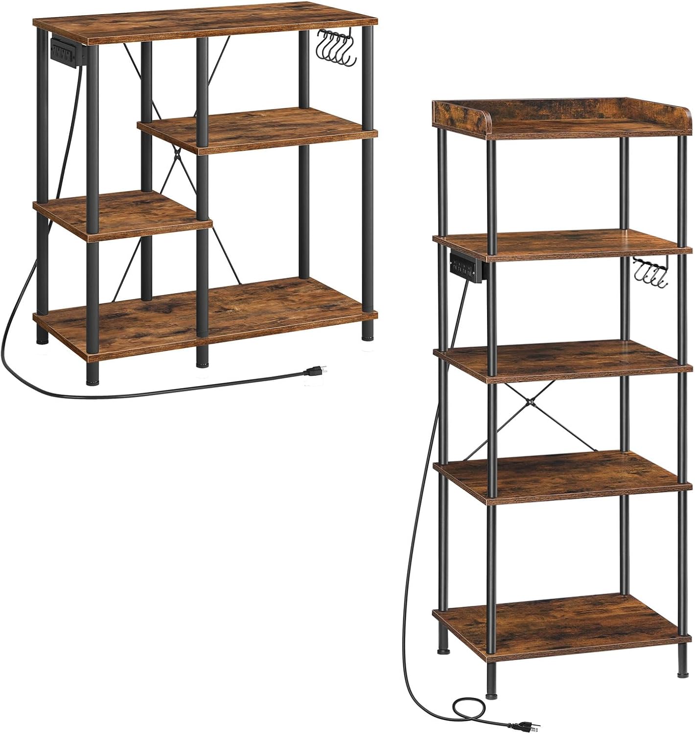 Amazon.com - HOOBRO Bakers Rack with Power Outlet, Kitchen Storage ...